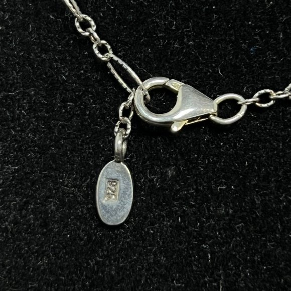 Barse Sterling Silver W/Green Rhinestones And Beads Lariat Necklace 18" (3699) - Picture 7 of 7